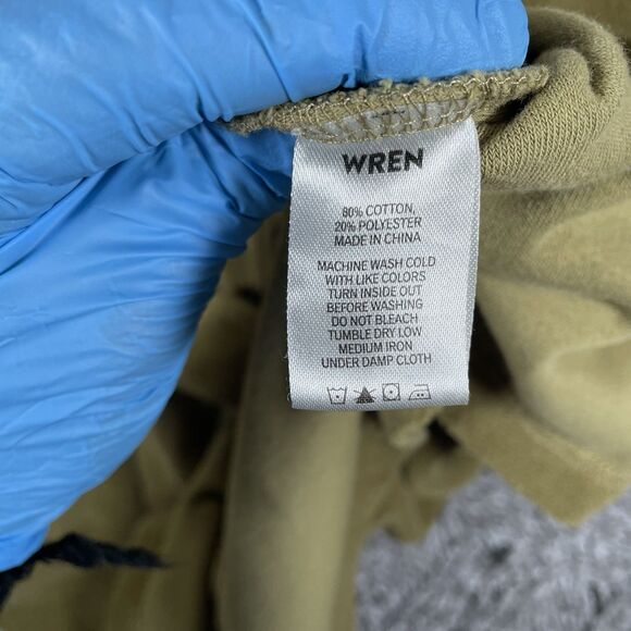 WREN Terry Cloth Button Up Shirt Men's XL Olive Green Short Sleeve Camp Preppy - Picture 3 of 6